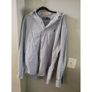 Polo Ralph Lauren Performance Shirt Button Up Blue/Green Plaid Men's XL